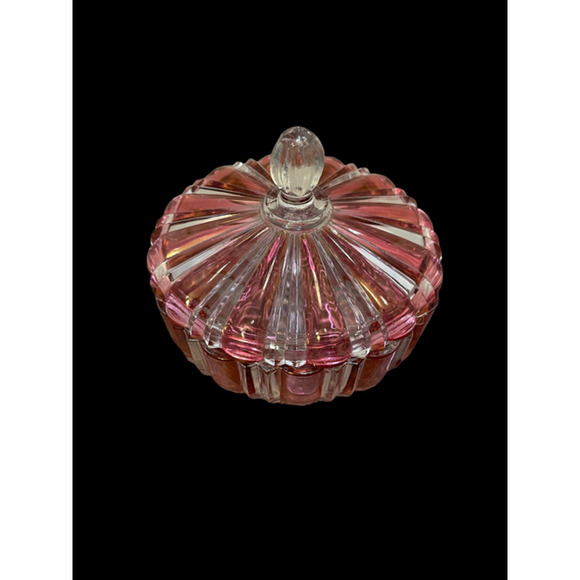 Anchor Hocking Other - Vintage Anchor Hocking Candy dish Red/clear striped